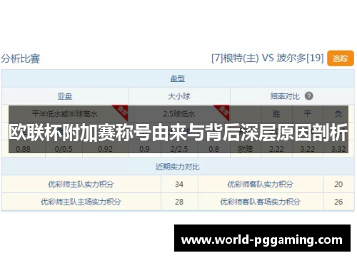 欧联杯附加赛称号由来与背后深层原因剖析